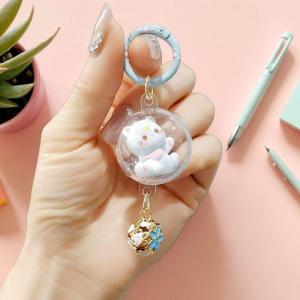 YAFEN 1 Piece Household Student Schoolbag Small Pendant Cute Three-dimensional Bell-shaped Cat Wind Chime Keychain Girl Bag Accessories