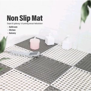 10 PCS Keset Lantai Anti Slip Polkadot Dapur Mat Non-Slip 30x30CM - Keset Kamar Mandi Anti Licin