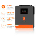 PowMr 6.2kw On-Grid/Off-Grid Hybrid Inverter 48Vdc 230VAC PV Panel Input 500vdc Pure Sine Wave Solar Inverter Built in 120A MPPT Solar Controller One-click Repair Function. 
