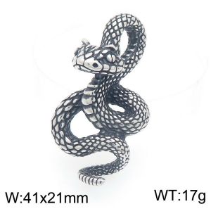 Kemstone Punk สร้อยคอสร้อยคอจี้สเตนเลสงูสีดำวินเทจสำหรับเป็นของขวัญเครื่องประดับผู้ชายแฟชั่น