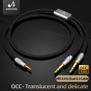 Hi-end OCC HiFi 4.4mm to Dual 6.5mm Cable Balanced 4.4mm Jack to Dual 6.5mm TRS Jack for Amplifier Audio Cable
