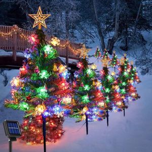 Solar Garden Lights Outdoor Lawn Decoration Christmas Tree Ambient Landscape Lights