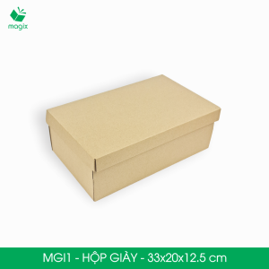 MGI1 - 33x20x12.5cm - Combo 100 Hộp giày - Thùng hộp carton trơn đóng hàng