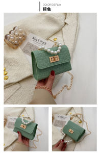 (MG)Women Kid Fashion Mini Jelly Handbag Sling Bag Small Crossbody Bag Pearl Shoulder Bag Beg Tangan Kecil Wanita Mini Beg