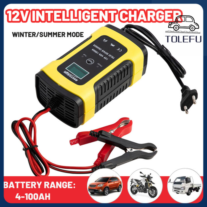 【COD】 Car Battery Charger Heavy Duty for Motorcycle Intelligent Pulse
