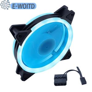 120mm CPU Fan 12V 1200rpm Cooler Case Chassis Cooling Dual Ring Double Sided LED Fan (RGB) Silent - High Air Flow CPU Radiator Heatsink for PC Case