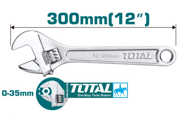 Mỏ lết Cờ lê 300mm 12inch Adjustable Wrench TOTAL Chính hãng THT1010123 ...