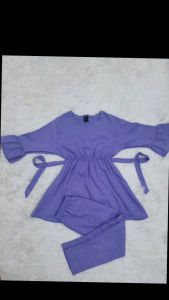 Frock Set For Cute_Kids Premium Como Crape Kain