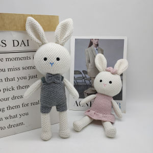 Handmade Knitted Rabbit Doll Baby Soothing Toy Mini Kawaii Cuddle Doll For Baby Newborn Early Educational Toy Kids Birthday Gift2026