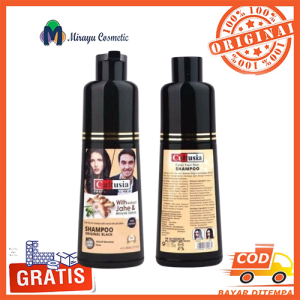 Cultusia Shampoo Permanen Hitam Ekstra dengan Ekstrak Jahe & Minyak Zaitun 160ml - Pilihan Warna Dark Brown