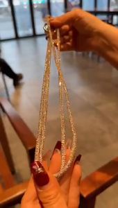 (HD1)Sparkling Rhinestone Phone Lanyard with Diamond Crystal Chain Straps Keychain Hanging Anti-lost Rope Tali Rantai Telefon Berlian Glitter Rantai Telefon Kristal Rantai Kunci Gantung Anti-Kehilangan