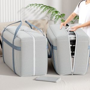 JIANZ Large Capacity Clothes Quilt Storage Bag Foldable Non-woven Fabric Moving Luggage Bags Multifunctional Moisture-proof Moving Packing Bag for Home