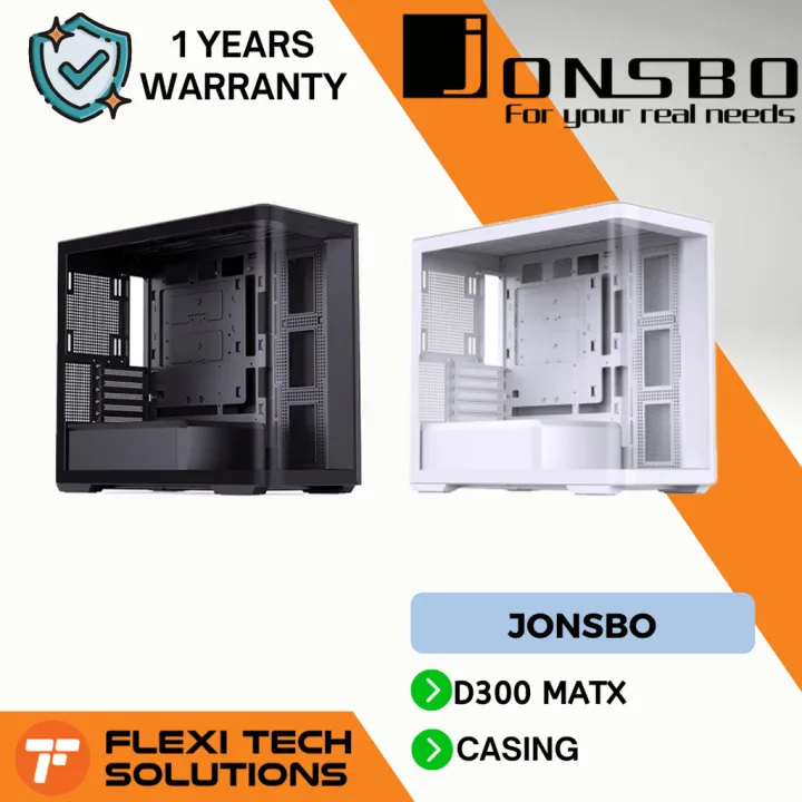Flexi tech Jonsbo D300 MATX casing - BLACK/white