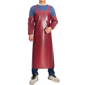 Apron PVC + Manset Lengan / Celemek Pelindung Oil-Proof Laboratorium Protection Aquatic