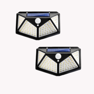Outdoor Solar Lights 100 LED Solar Power Led Home Sensor Wall Light Street Light Three Lighting Modes Waterproof for Garden Decoration