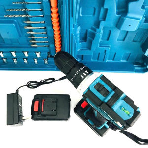Máy khoan pin 72V Makita 3 chức năng khoan tườngbắn vitmở bulong- Tặng kèm 24 chi tiết gồm các mũi khoan + Mũi bắt vít