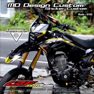 0102 Sticker Decal CRF 150 L Kombinasi Gold dan Crome  Desain Bebas Bisa Request full Body Tarbaru- Stiker Dekal CRF150L full Body - Sticker Variasi CRF 150 L Terbaru