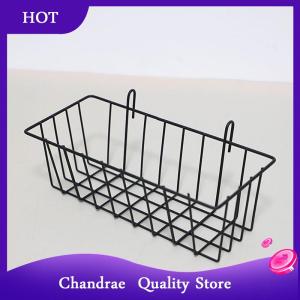 [Chandrae] Metal Decorative Storage Basket DIY Iron Grid Flower Pot Hanging Shelf Wall Art Mounted Frame Mesh Display Rack Home Decoration