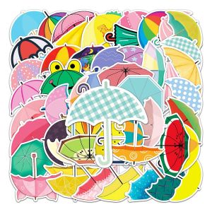 50Pcs Colorful Umbrella Sticker Laptop Bicycle Guitar Skateboard Sticker Kid DIY Graffiti Waterproof Sticker