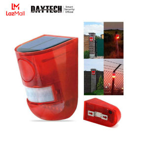 DAYTECH Solar Infrared Motion Sensor Alarm Security Alarm Solar Sound Warning Light Motion Sensor IP65 For Villa Farm Yard Garden Carage Shed Security Alarm System SL02