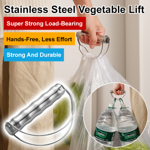 Clean and sanitary Storage basket Vegetable Rack Durable Plastic bag carrying handle laborsaving Humanized Stainless steel vegetable lifter Bamboo Vegetable Lifter