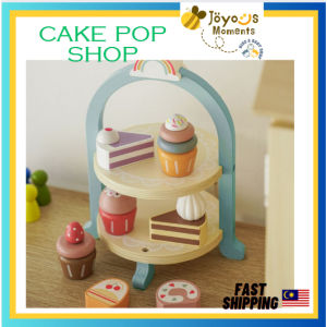 Tea Set Wooden Pretend Play Mainan Set Teh Dapur Budak Perempuan Cooking Afternoon Tea