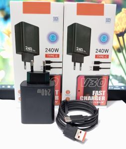 Charger RLME V30 240W Fast Charger Full Black Super Dart Fast Charging