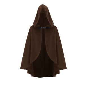 Medieval hooded cape Halloween suede cape cosplay costume for comic conventions and performances