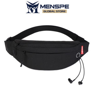MENSPE Sport Waist Pack Cross Body Bag Pouch Bag Casual Men Chest Bag Men Fashion Shoulder Bag Waist Belt Bag Waterproof Oxford Cloth with Headphone Hole for Travel Outdoor