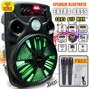 SPEAKER BLUETOOTH SQRS 815 MAX LED 9 INCH JUMBO - SPEAKER KARAOKE FULL BASS - SPEAKER LED WIRELESS / SPEAKER BLUETOOTH BASS ~ NOS