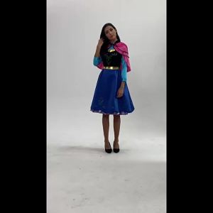 S-3XL Halloween Costume Frozen cosplay Anime Anna dress for adults