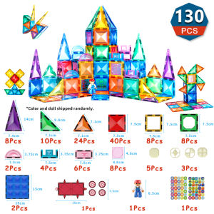 Romboss 45/72/106/130PCS Magnetic Building Blocks Tiles Diamond Surface Colorful Window Enlightenment Toys Gift For Kids