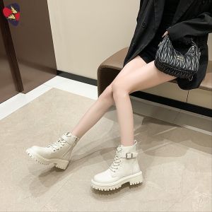 Katerina Fashion Chic Round Toe Mid-Calf Boots Shoes Square Toe And Thick-Heel For Women #K-2031