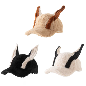 Devil Ear Baseball Caps for Casual Wear Plush Snapbacks Hat for Women Teens All Matching Furry Hat for Walking Shopping