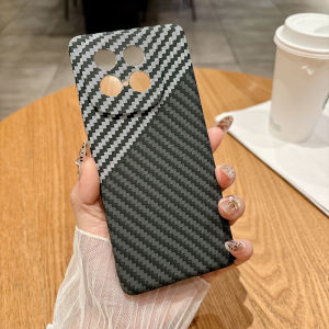 Slim Carbon Fiber Pattern PC Hard Phone Case For iQOO Z10 Turbo Z9 Turbo Camera Protection Cover For iqoo neo 10 pro neo 11