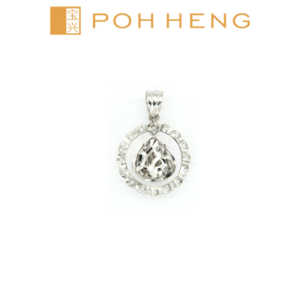 Poh Heng Jewellery 18K Teardrop Sparkle Pendant In White Gold *Online Exclusive*