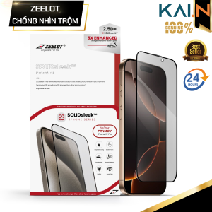 Miếng Dán Kính Cường Lực Chống Nhìn Trộm Cho iPhone 16 Pro Max/ 16 Pro/ 16 Plus/ 16 ZEELOT SOLIDsleek 2.5D PRIVACY
