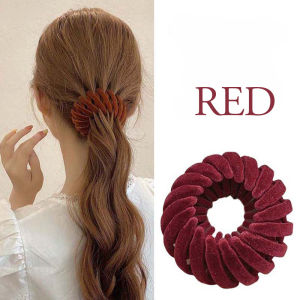 MALL - Aksesoris Rambut Ponytail Jepit Premium Wanita Beludru Sarang Burung Korea Scrunshie JPT19