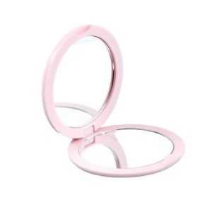 SBX346 Cute Flip Small Round Mirror Round Small Mini Folding Mirror Portable Double Sided Round Makeup Mirror Home Decor