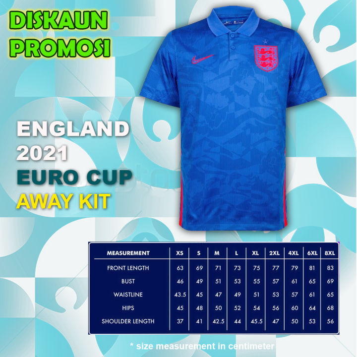 England Away Football Jersey 2021(Euro Cup) England Bola Sepak