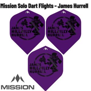 Mission Dart Flights - Solo James Hurrell - Purple standard (No.2) 100 Micron Darts Flight For Soft and Steel Dart