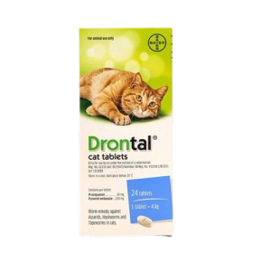 Obat Cacing Kucing Drontal Cat Tablet - Obat Infeksi Cacing 1 Tablet Pada Kucing - Obat cacing kucing/Obat cacing kucing kitten