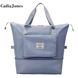 กระเป๋าใส่เสื้อผ้ากระเป๋าเดินทางพับเก็บได้พับความจุขนาดใหญ่ที่มีกระเป๋าผ้าอ็อกซ์ฟอร์ดแยกแห้งและเปียกสำหรับกีฬาสุดสัปดาห์