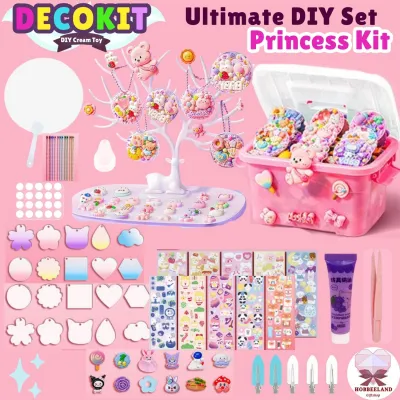 DECOKIT DIY Cream Glue Kit Guka Sticker Craft Set | Princess Set | Decoden Toploader Hairclip Keychain Fan Japanese Craft Frame Photocard Arts Creative Toy