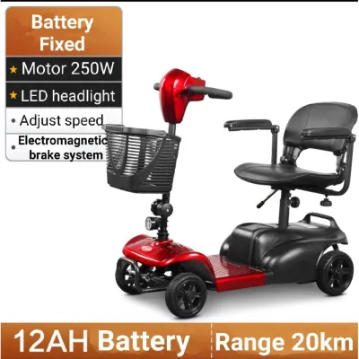 COVNBXN Mobility Scooter Fordable Scooter4 Wheels Battery Scooter Senior PWD Scooter Rechargeable