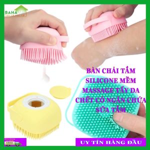 BÀN CHẢI TẮM SILICONE MỀM MASSAGE TẨY DA CHẾT CÓ NGĂN CHỨA SỮA TẮM "BAHAMAR" Sữa tắm có thể được kiểm soát bằng cách ép lực lượng của bàn tay. Có chức năng Massage thúc đẩy lưu thông máu và sức khỏe