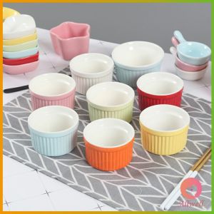 AW ถ้วยพุดดิ้ง สีสันแคนดี้ ชามเซรามิค  ทนต่ออุณหภูมิสูง ชามพุดดิ้ง Baking mold