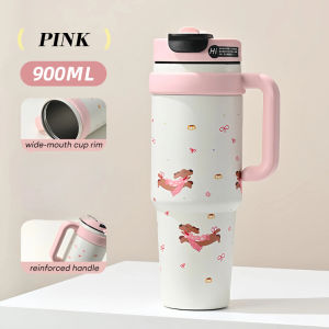 1000ML Insulated Cup Large-Capacity Straw Cup 316 Stainless Steel Water Cup High Appearance Level Double-Drinking Ice Cup 冰霸杯