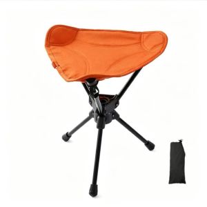 MOQIA Three Legged Folding Rotating Stool Foldable Wear-resistant Mazza Stool Easy To Carry Strong Load-bearing Fishing Chair Outdoor Camping