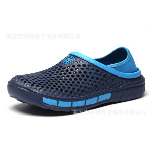 Free Shipping Summer MenS Slip-On Beach Sandals Lightweight Large Size Soft-Soled Perforated Design Closed-Toe Sandals Breathable MenS Shoes Breathable MenS Shoes